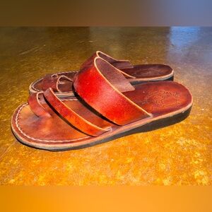 Jerusalem sandals made in Israel handmade molded leather size 40/9